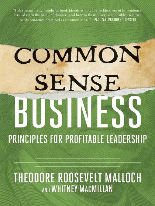 Cover image for Common-Sense Business: Principles for Profitable Leadership